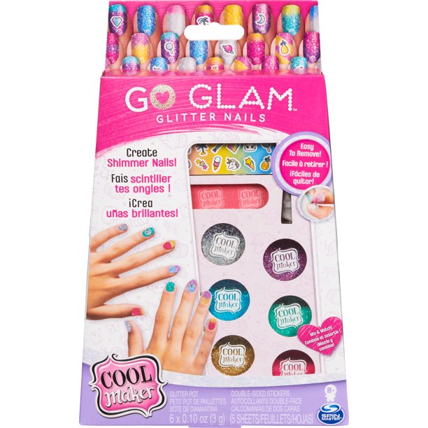 Cool Maker, GO GLAM Glitter Nails DIY Activity Kit for 5 Manicures, for  Kids Aged 8 and up