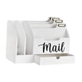 thumbnail image 1 of Organizador de Correspondencia de Madera con Múltiples Compartimentos y Cajón para Ordenar Cartas Sobres Papeles Accesorios Adecuado para Oficina Blanco, 1 of 8