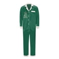thumbnail image 6 of Family Silk Satin Christmas Pajamas Matching Sets Lightweight Long Sleeve Button down Shirt and Pants Xmas Pjs Jammies 2 Piece Soft Solid Holiday Sleepwear with Pocket Dark Green, 6 of 7