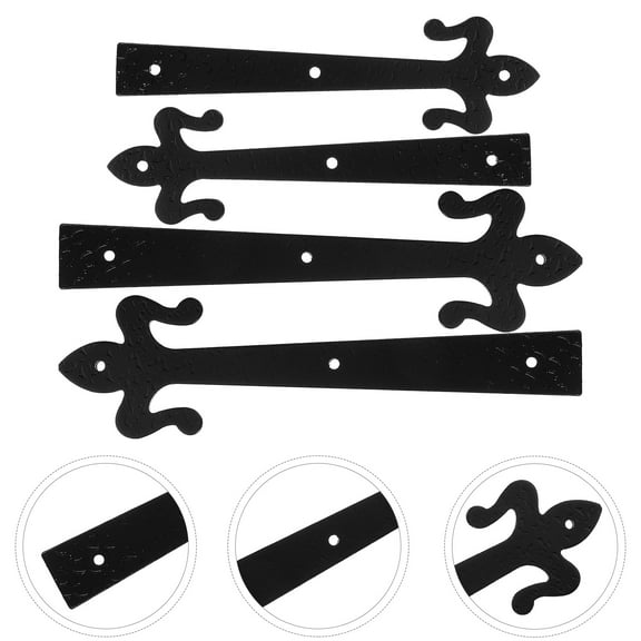FRCOLOR  Flat Embossed Hinge Garage Door Decorative Hardware for Replacement Black