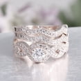 thumbnail image 3 of Rosey Wedding Ring Set for Women 3pc CZ Engagement Matching Bands Ginger Lyne Collection, 3 of 5