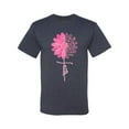 thumbnail image 2 of Wild Bobby, Faith Pink Ribbon Sunflower, Breast Cancer Awareness, Men Graphic Tee, Vintage Heather Navy, XX-Large, 2 of 5