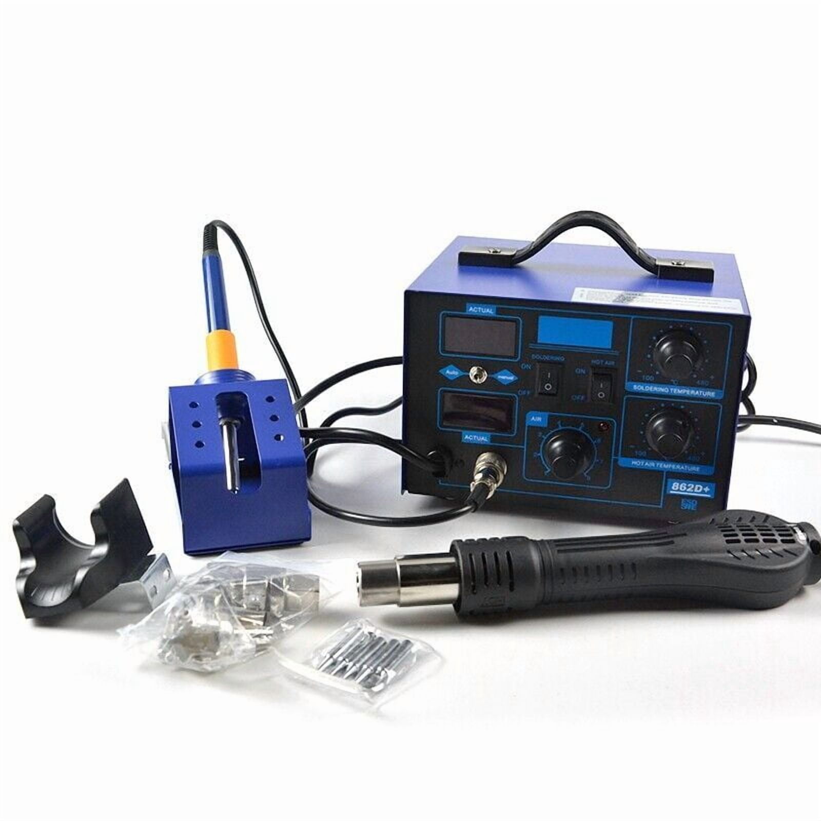 2-in-1 862D+ SMD Soldering Iron w/Hot Air Gun Rework Station Digital Display KTM