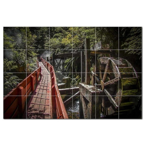 Bridge Ceramic Tile Mural Kitchen Backsplash Bathroom Shower, 400290-XL64