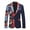 Navy Blue, variant on Cloudstyle Men's Patchwork Printed Notch Lapel Single-Breasted One-Button Blazer with Center Back Vent
