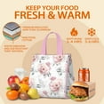 thumbnail image 5 of Pioneer Flower Floral Print Pattern Insulated Lunch Bag for Women & Adults,Large Portable Soft Cooler Lunch Bag,Thermal Food Storage Tote with Pearl Cotton,8.66L,8.75x5.75x9.5 Inch, 5 of 6