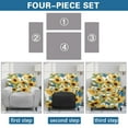 thumbnail image 5 of SCRAWLGOD Sunflower Butterfly White Recliner Chair Cover, Stretch Non Slip Recliner Couch Covers , Thick Soft 4-Pieces Recliner Cover Fitted Reclining Chair Slipcovers for Living Room, 5 of 7