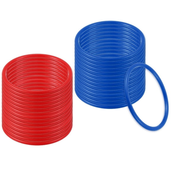 Uxcell Plastic Ring-Toss Rings for Bottles Carnival Rings Plastic Hoops 4 Inch Red/Blue 60 Pcs