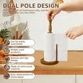 thumbnail image 6 of Evjurcn Wooden Paper Towel Holder Stand Space Saving Countertop Towel Roll Organizer Easy Assembly Paper Roll Holder Rack for Kitchen Countertop, 11.81×5.04×0.59 inch, 6 of 9
