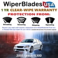 thumbnail image 2 of 2005 Lexus IS300 Beam Wiper Blades Wipers w/1yr Warranty (Set of 2), 2 of 5