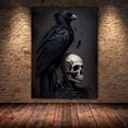 thumbnail image 3 of Pintura en lienzo de murciélago, Gato Negro, bruja antigua, búho, Cuervo, arte de pared, bruja oscura, Halloween, gótico, Vintage, Impresión de póster, decoración del hogar, 3 of 4