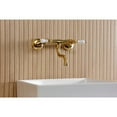 thumbnail image 3 of Kingston Brass KS2117PL Kingston Double-Handle 2-Hole Wall Mount Bathroom Faucet in Brushed Brass, 3 of 8