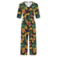 thumbnail image 5 of Edvintorg Wide Leg Jumpsuit with Pockets Women Fashion V Neck Short Sleeve Casual Jumpsuit Summer Clothes for Women, 5 of 5