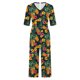 thumbnail image 2 of Vestido de Verano de Manga Corta para las Mujeres Hawaiana Unisex Impresión Casual Cuello en V Atrás Cremallera Bolsillo Lateral Overalls, 2 of 5