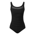 thumbnail image 5 of One Piece Swimsuit Women Tummy Control 2026 Modest Mesh Scoop Neck Slimming Full Coverage Bathing Suit Swimwear Beach Black L, 5 of 5