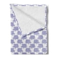 thumbnail image 2 of Pig Soft Flannel Fleece Throw Blanket, Nursery Pattern of Cartoon Farm Animal, Cozy Plush for Indoor and Outdoor Use, 50" x 70", Lavender Blue White, by Ambesonne, 2 of 5