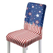 Xoenoiee Star American Flag Print Dining Room Chair Covers, Stretch Jacquard Parson Chairs Slipcovers 4th of July Decor Removable Washable Chair Seat Protectors for Home, Kitchen, Banquet, 1 Set