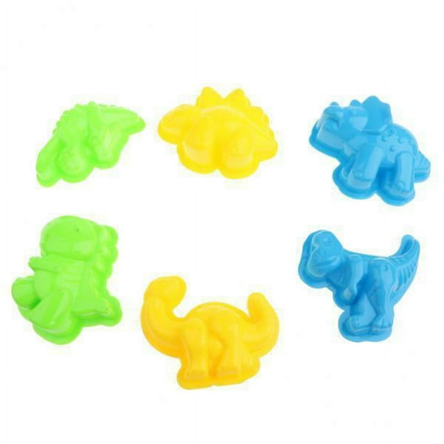 Bunblic 2X Ensemble de 6 Formes de Sable en Plastique Dinosaure Plage Formes de Sable Bac à Sable