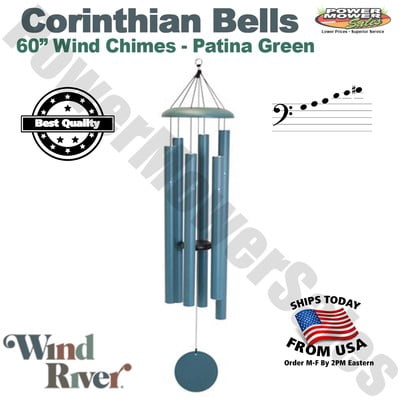 Corinthian Bells 60-inch Windchime, Patina Green with 6 Heavy Tubes, Large Deep Tone Outdoor Wind Chimes for Garden Hanging Dcor, Sympathy Gifts