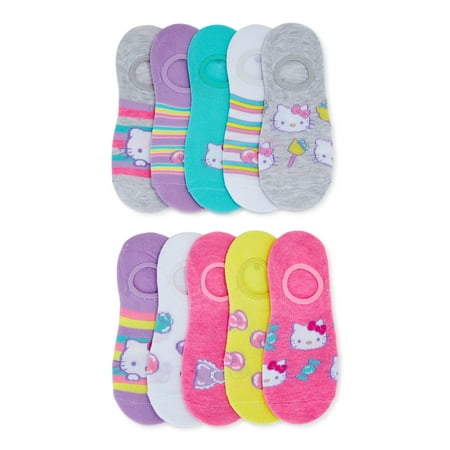 Hello Kitty Women's Stay Put Liner Socks, 10-Pack