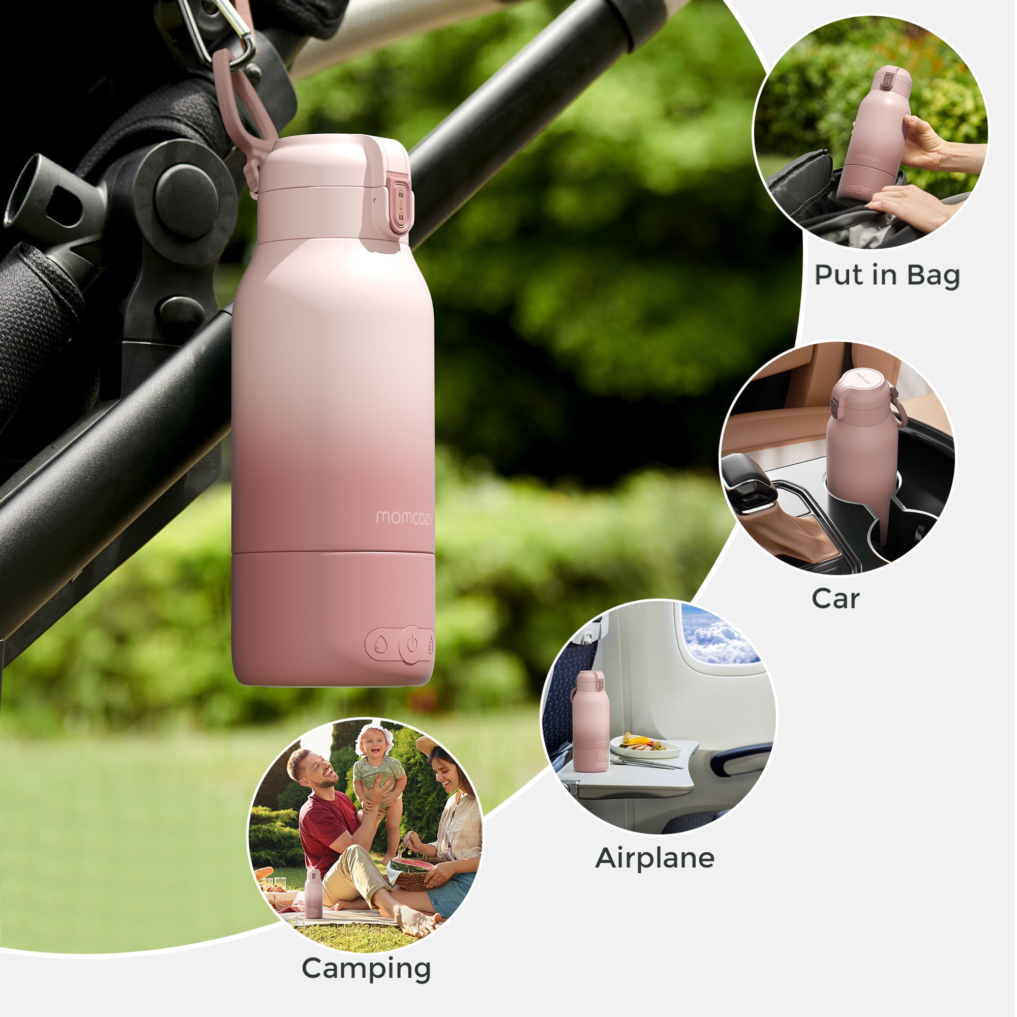 Momcozy Portable Bottle Warmer, 17oz Travel Milk Warmer with Dual Heating Modes
