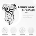 thumbnail image 4 of KLL Women 's Crew Neck Bodysuit Jumpsuits Hand Drawn Snake Print Short onesies Stretch T Shirts, 4 of 7