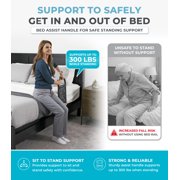 Stander BedCane, Adult Bed Rail and Support Handle, Bedside Safety Elderly Stand Assist with Organizer Pouch, ASTM Safety Approved Bedrail