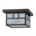 thumbnail image 5 of Meyda Tiffany 51893 Hyde Park Double Bar Mission 14" Wide Flush Mount Square Ceiling, 5 of 6