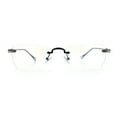 thumbnail image 4 of Rimless Rectangle Celtic Cross Luxury Fashion Blue Light Filter Clear Lens Eyeglasses Black, 4 of 8