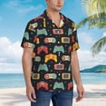 thumbnail image 3 of Xecao Chemise Hawaïenne Rétro pour Hommes avec Poche avant et Poitrine, Manches Courtes Classiques pour Vacances à la Plage, TTG, 3 of 7