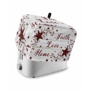 Toaster Cover 4 Slice Red Barn Star Berry Toaster Oven Cover with Pockets Wood Faith Love Home Dustproof Bakeware Protector Small Kitchen Appliance Dust Covers and Fingerprint Protection