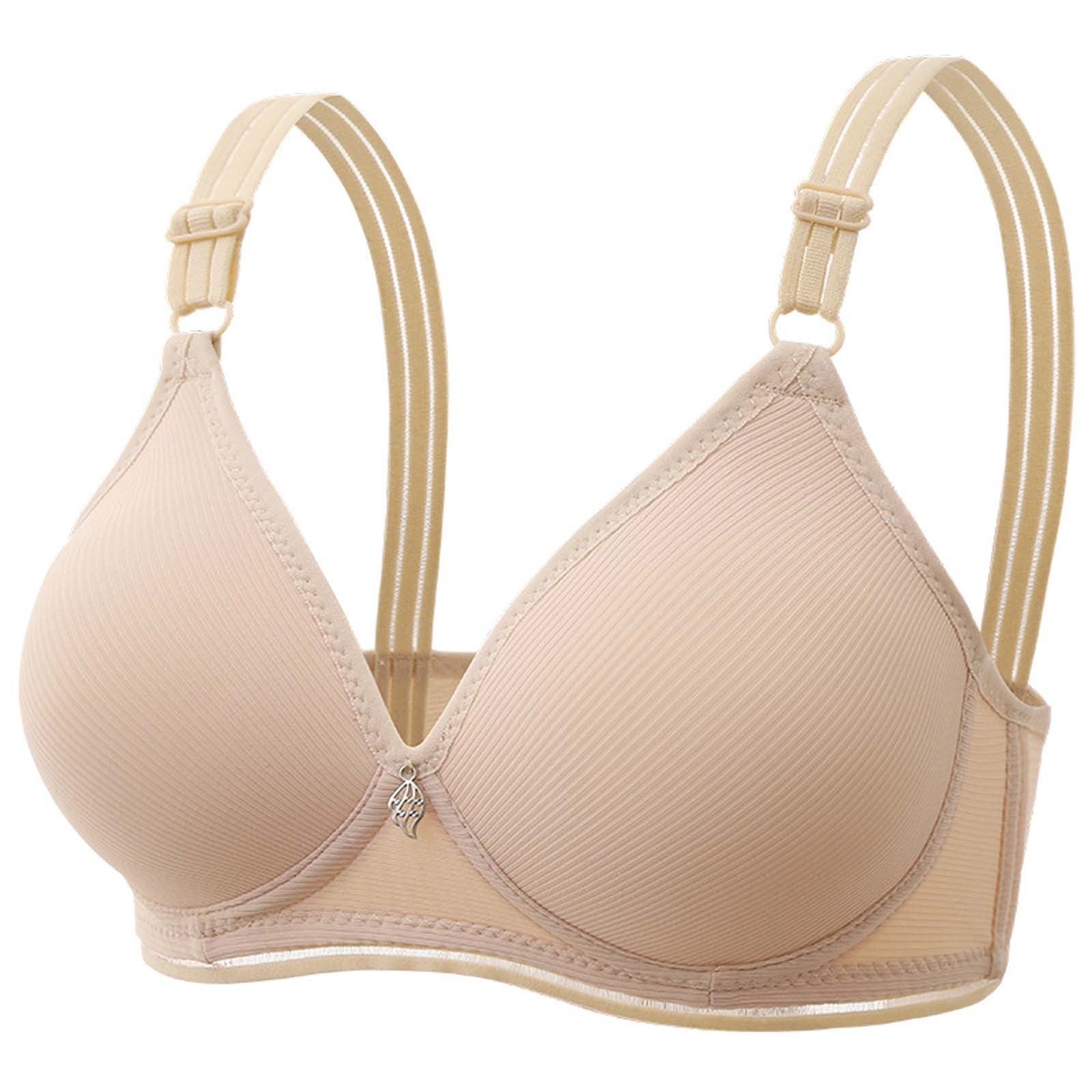 Bigersell Molded Bra Woman Ladies Bra without Underwires Vest Large  Lingerie Bras Everyday Bra Tall Size Padded Bra, Style 13410, Beige 38A