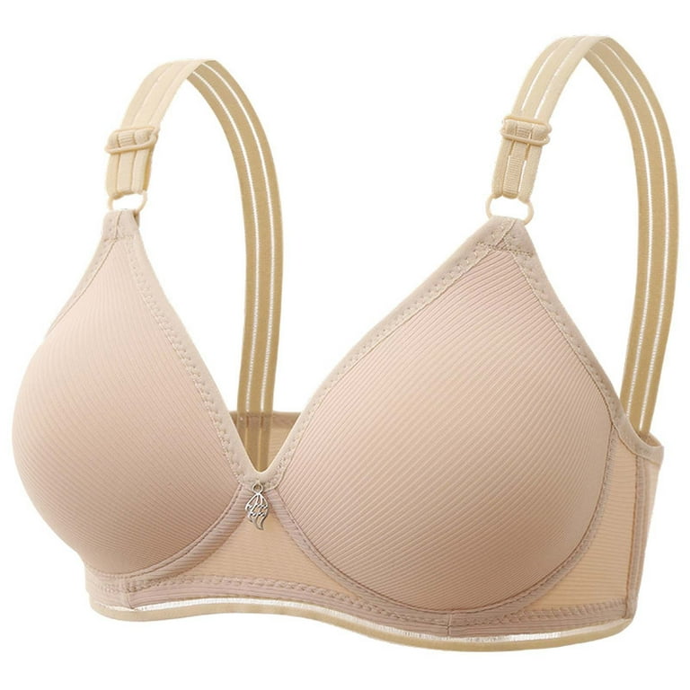 RYRJJ Clearance Women's Full Cup Seamless Wirefree Push-up Bralette Bra  Fashion Solid Adjustable Spaghetti Strap Comfortable Everyday  Bras(Beige,38/85B) 