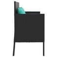 thumbnail image 3 of vidaXL Garden Bench with Cushions Black Poly Rattan, 3 of 5