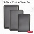 thumbnail image 3 of GoodCook PRO Nonstick Steel 3pc Baking Sheet Set , 17" x 11", 15" x 10" and 9" x 13", Gray, 3 of 10