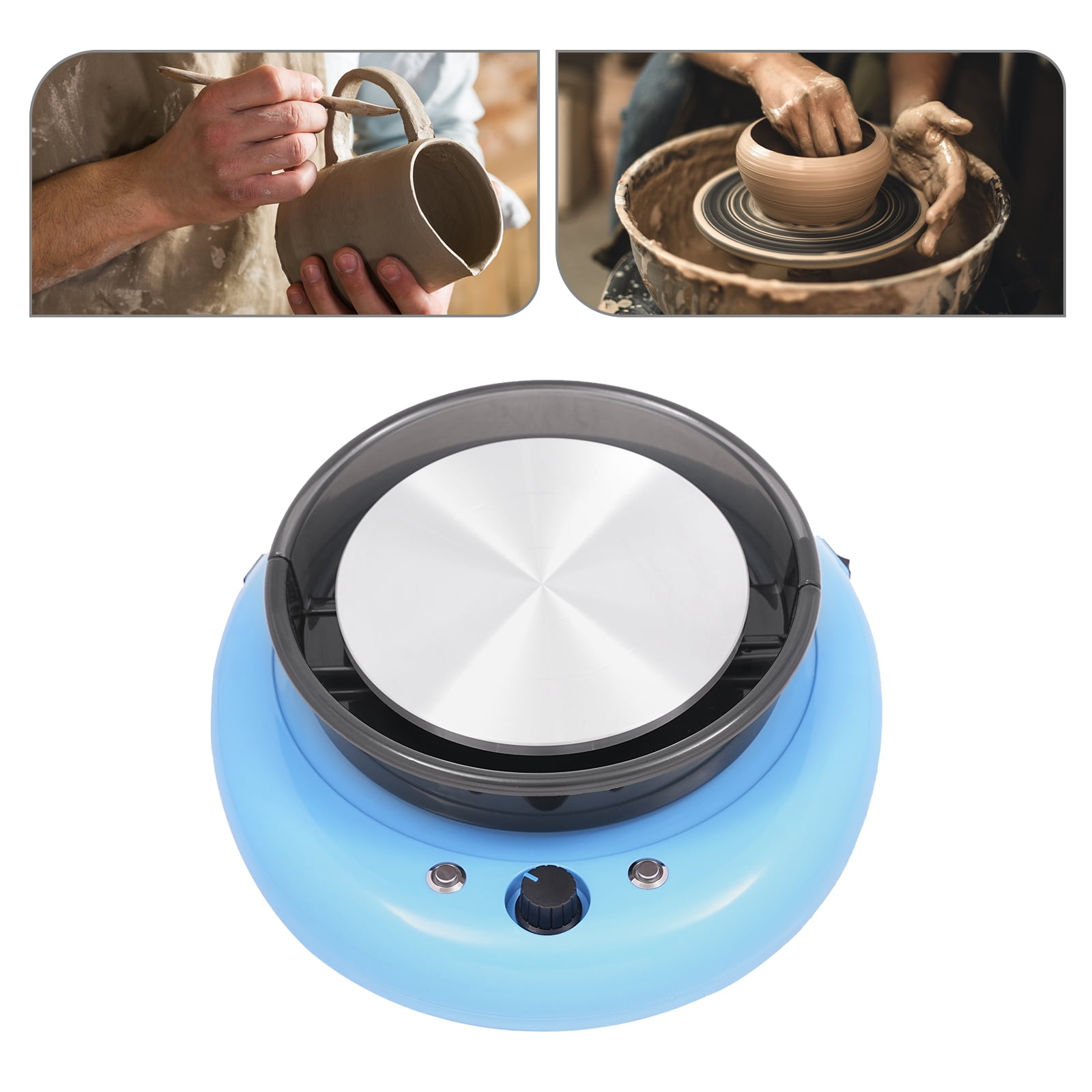 Fichiouy 60W Pottery Wheel Ceramic Wheel Forming Machine Adjustable Speed Clay Tools for DIY