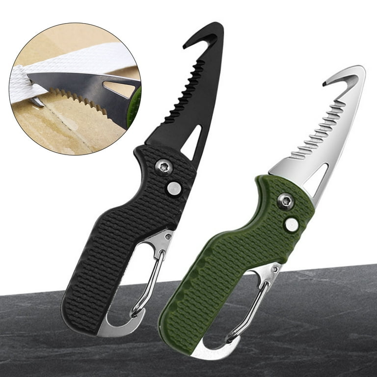 Jaspee Vehicle Emergency Survival Kit Multi Tool Multitool Keychain Knife  Blade Nylon Fiber Handle 2 In 1 Folding Box Opener 