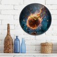 thumbnail image 3 of WOBOGO Burning Basketball Acrylic Wall Clock Battery Operated 11.9in Silent No Tick Bedroom Living Room Office Classroom Decoration, 3 of 10