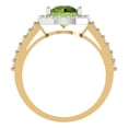 thumbnail image 4 of Clara Pucci 14K White/Yellow Gold 1.86ct Peridot Halo Ring for Women, 4 of 8