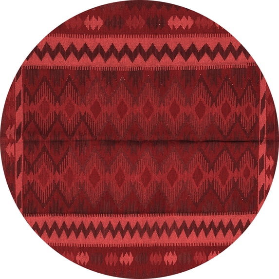 Ahgly Company Indoor Round Southwestern Red Country Area Rugs, 5' Round