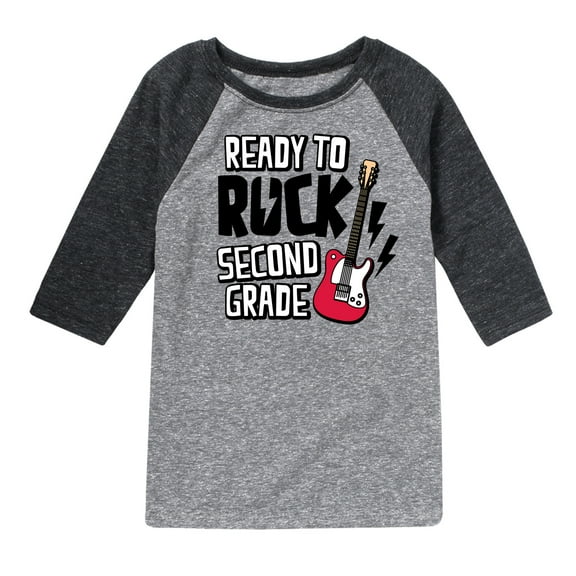 Instant Message - Ready To Rock Second Grade - Toddler & Youth Raglan Graphic T-Shirt