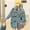 Blue, variant on Fashion Embroidery Patches Denim Jacket Coat Women Harajuku Streetwear Hip Hop Trend Loose Jean Jackets Outerwear