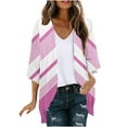 thumbnail image 3 of lcziwo Women's Summer Kimono 2025 Floral Print Puff Sleeve Cardigans Loose Cover Up Chiffon Cardigan Casual Blouse Tops Pink XXXL My Orders Placed By Me, 3 of 6