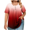 thumbnail image 2 of Xdegoge Womens Blouses Short Sleeve Plus Size Tops Fashion Printed Crew Neck Oversized T Shirt Loose Fit Tunic Summer Tops Casual Boho Tees Ropa Mujer Womens Clearance, 2 of 6