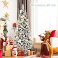 thumbnail image 4 of Árbol de Navidad Artificial Costway 180 cm nevado con 471 Bayas blancas y estrellas de Navidad Base de metal plegable, 4 of 8