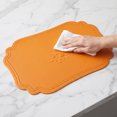 thumbnail image 4 of Unique Bargains Set of 6 Solid Placemats Leather Placemats for Kitchen Dining Orange, 4 of 7