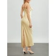 thumbnail image 6 of KelaJuan Women Slip Dress, Sleeveless Frills Solid Slit Dress Summer Long Cocktail Dress for Party, 6 of 6