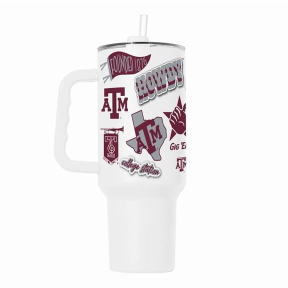 Logo Brands 219-S40PT-63 40 oz NCAA Texas A&M International University Native Powder Coat Tumbler