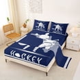 thumbnail image 2 of Erosebridal Ice Hockey Full Size Sheets 4-Piece for Boys Girls,Kids Teens Sport Gamer Bed Sheets,Microfiber Bedroom Decor, 2 of 5