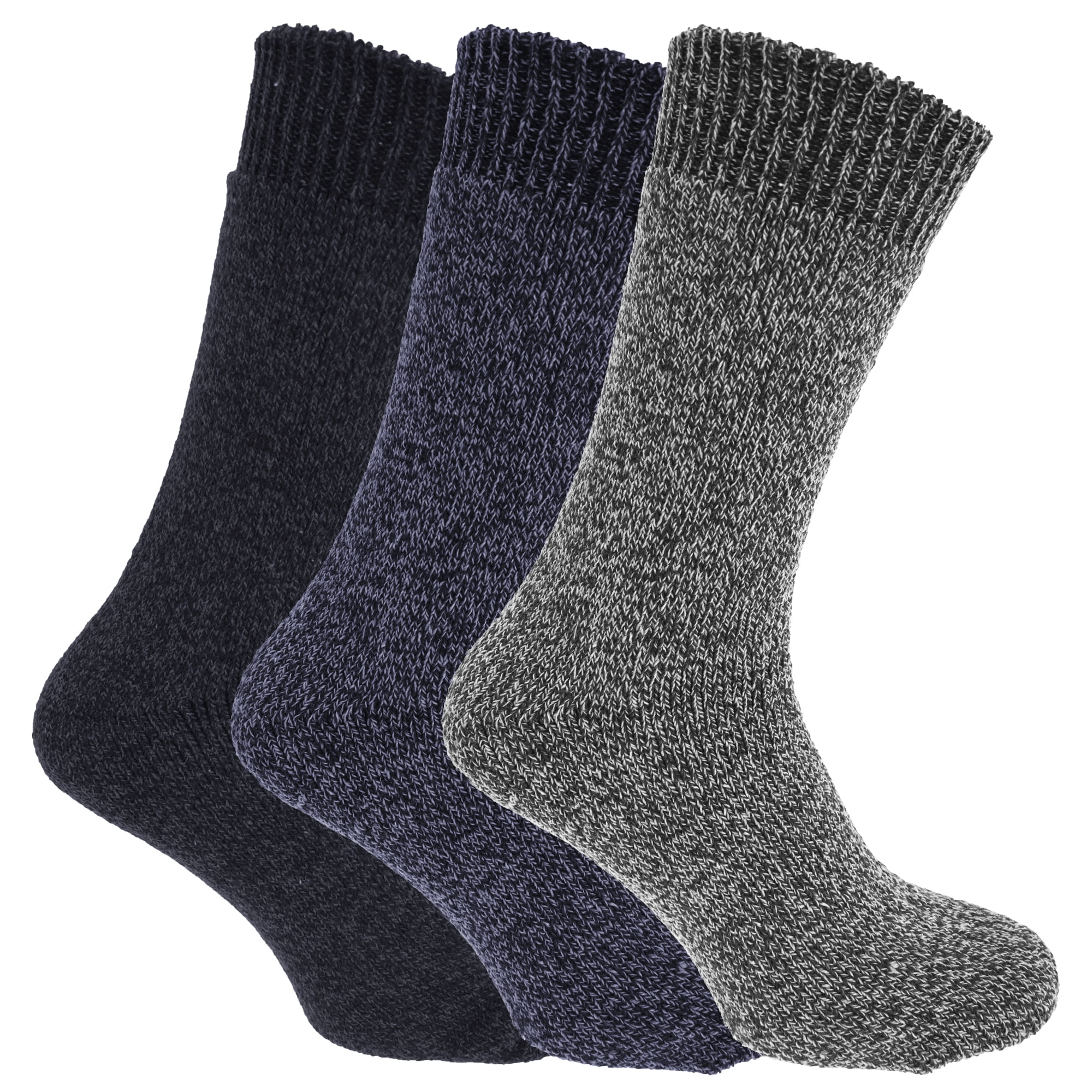 Mens Wool Blend Fully Cushioned Thermal Boot Socks (Pack Of 3 ...